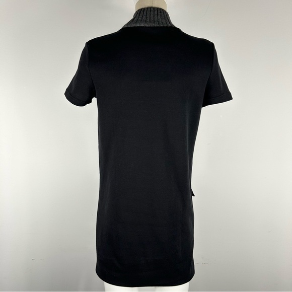 ❤️ NWT Zara Trafaluc Mini Shift Dress Women’s Black Pockets Buttons Mock Neck S - Picture 4 of 12